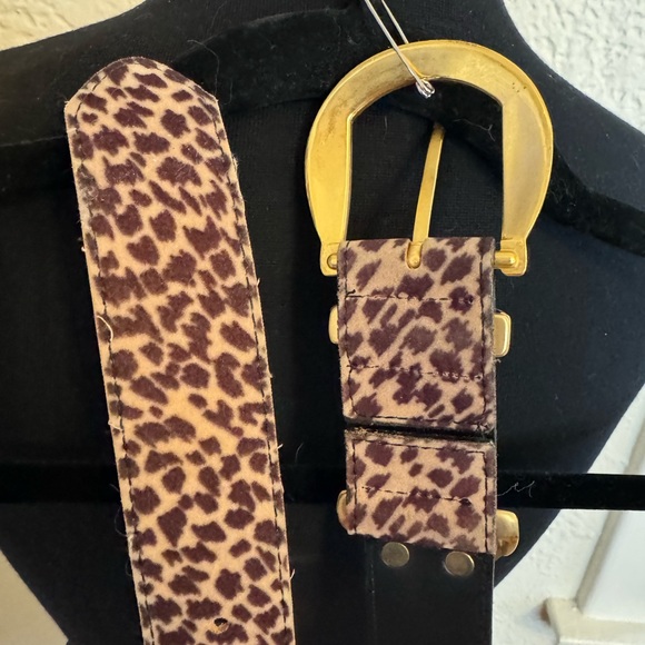 Animal print vintage belt with fabulous gold buckle - Picture 6 of 8